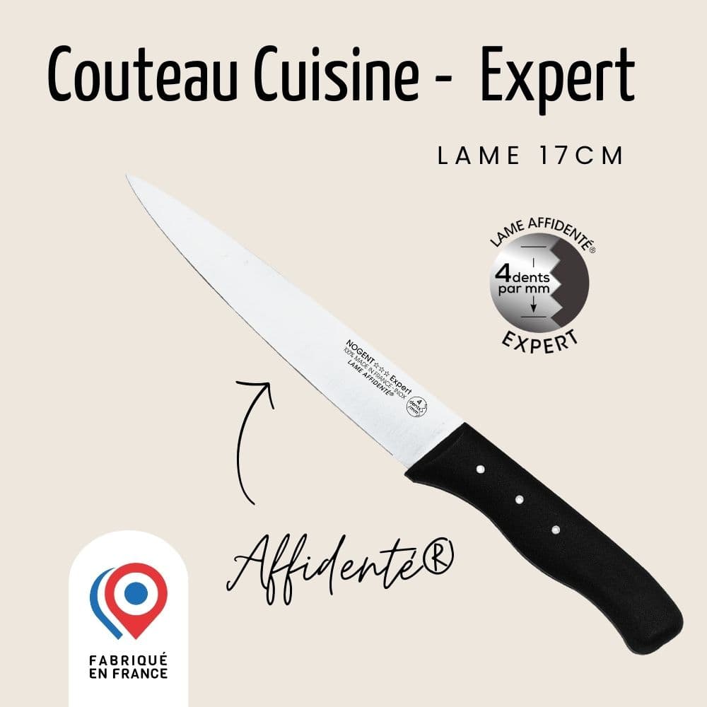 Couteau de Cuisine - Lame 17 cm - Noir | Expert Affidenté®