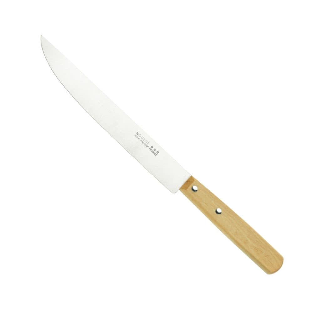 Grand couteau à découper – Lame lisse 19cm - Naturel  Classic Bois -  Nogent 3 Etoiles - Couteaux et ustensiles de cuisine