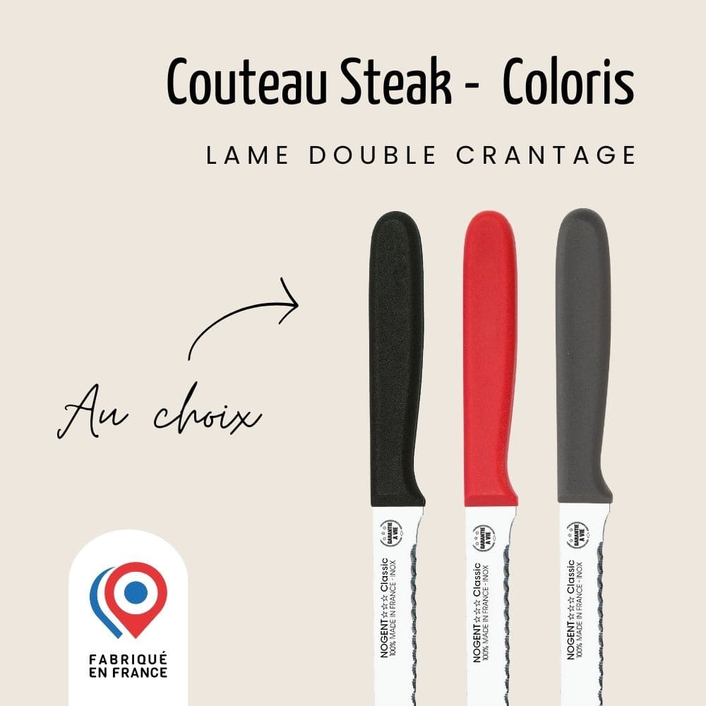 Couteau steak – Lame 11cm double crantage | Classic Polypro