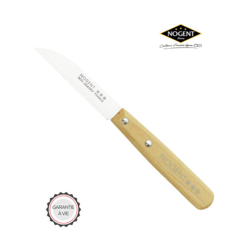 Couteau d'office en bois avec une lame lisse de 8 cm Nogent***