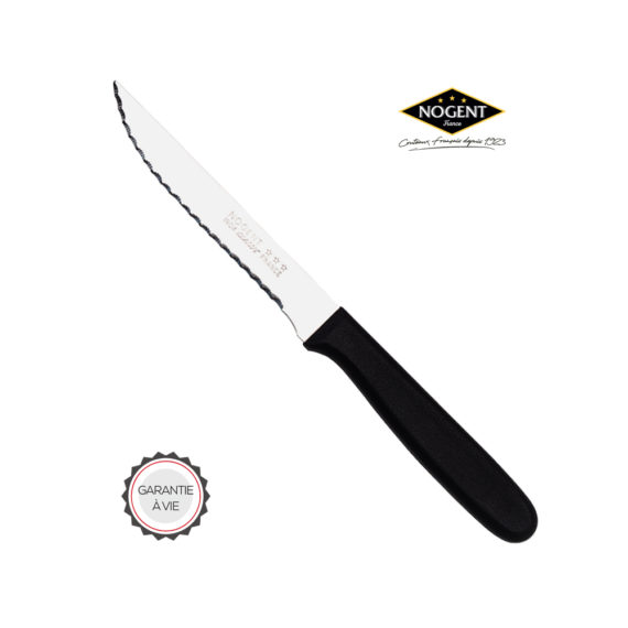 Couteau à steak inox en plastique polypropylène de couleur noir Nogent***