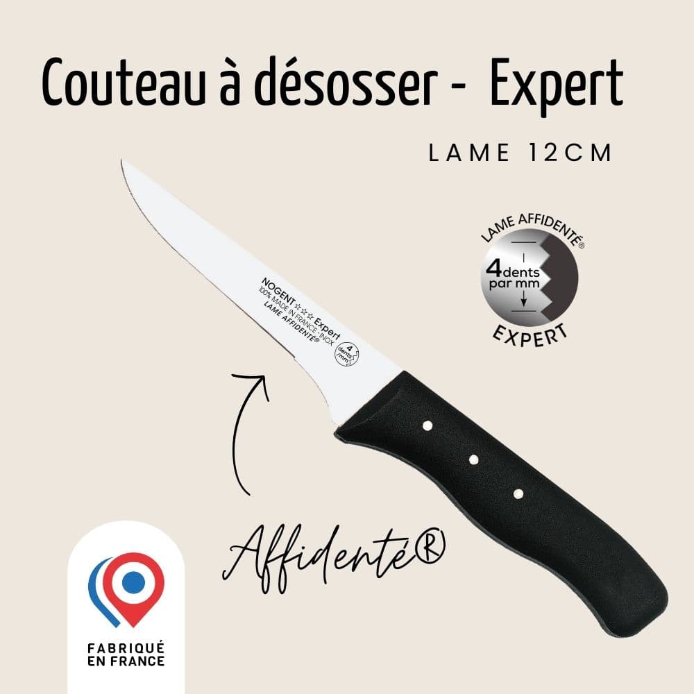 Couteau à émincer affidenté ® 4 dents au mm