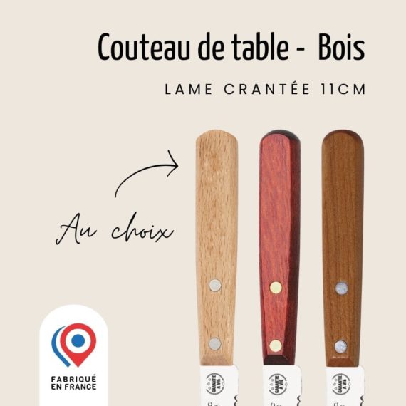 couteau-de-table-nogent-3-étoiles-manche-bois-coloris