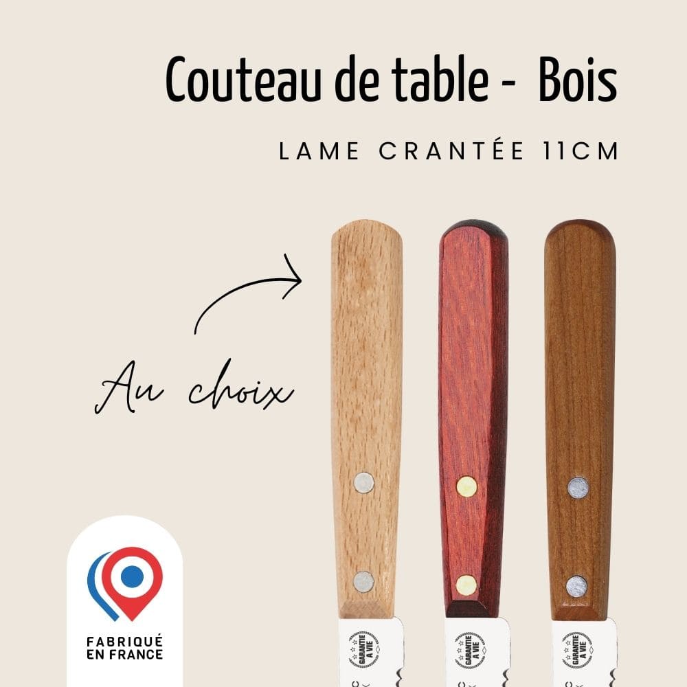 Classic. Couteau de table 11 cm (Embout arrondi) - Nogent trois