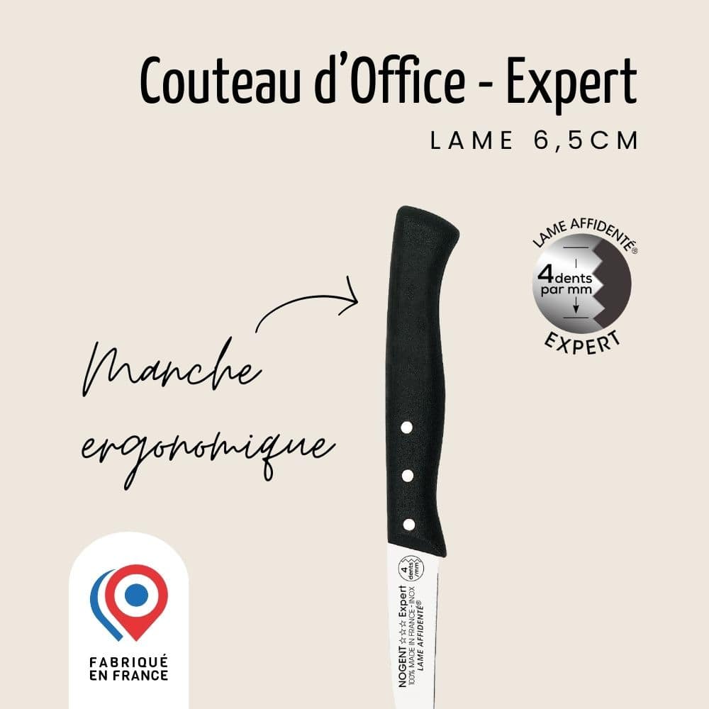 Office knife 6,5 cm - Expert - Affidenté® edge - Nogent *** - Nogent 3  Etoiles - Couteaux et ustensiles de cuisine