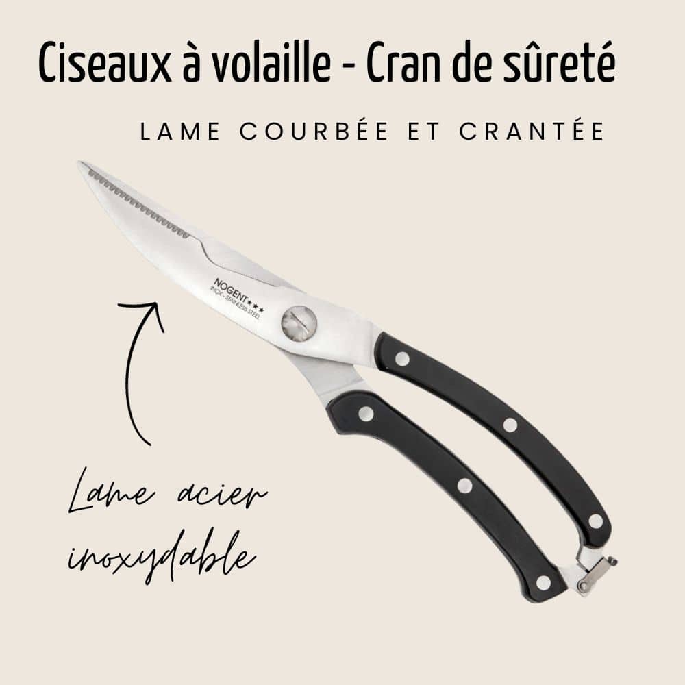 Ciseaux à volaille - Lame crantée et courbée | Pratik