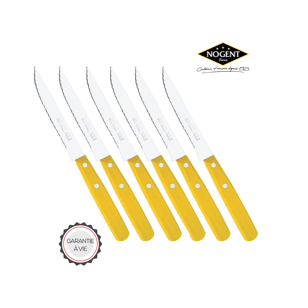 Steak Knife 11 Cm 6 Bought 1 Free Color Wood Yellow Nogent 3