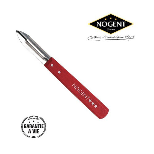 Éplucheur à légumes avec un joli manche rouge en bois fabriqué par Nogent***