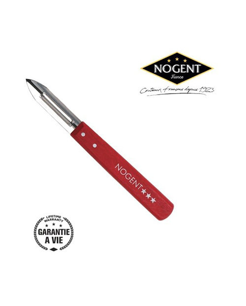 Éplucheur à légumes avec un joli manche rouge en bois fabriqué par Nogent***