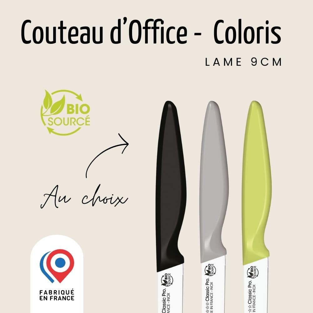 Couteau d'office écologique - Lame 9cm - Fabriqué en France