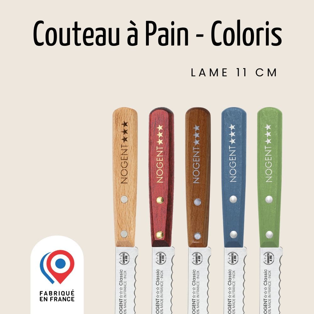 Petit couteau à pain Classic 11 cm Bois de hêtre Nogent 